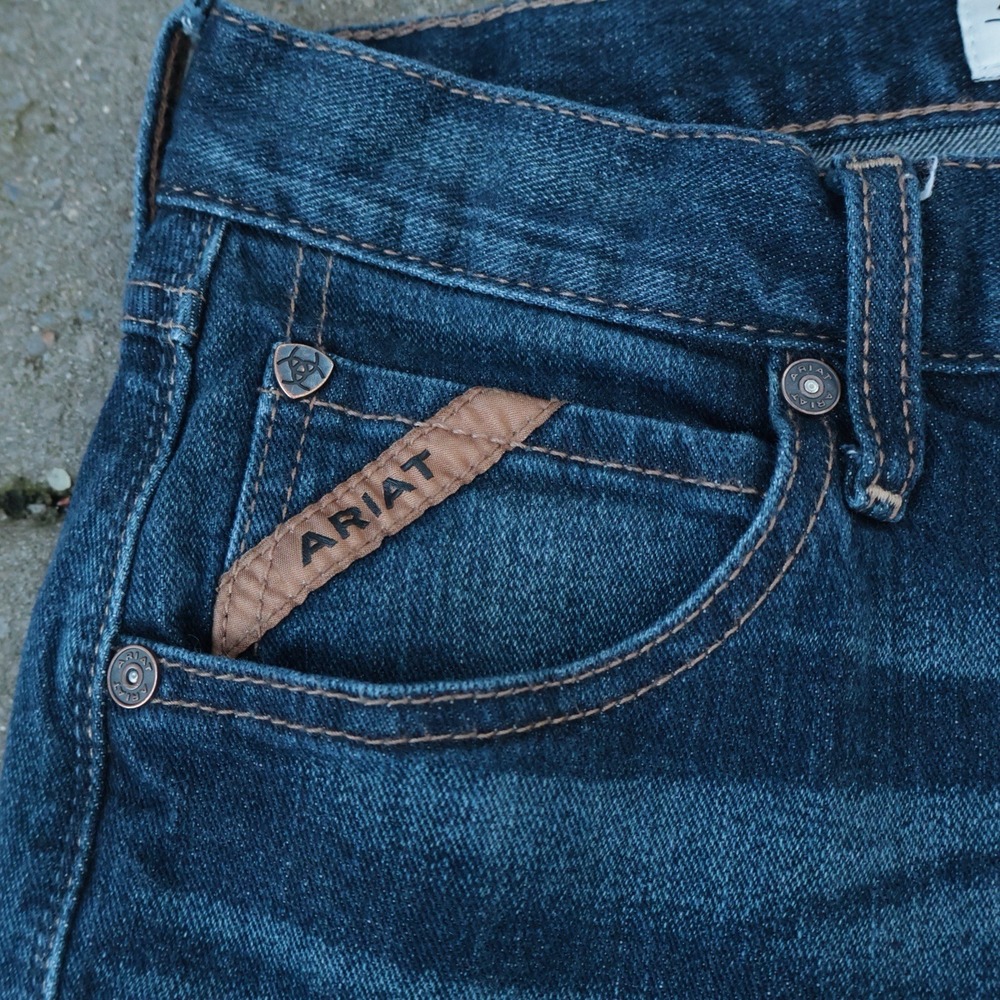 Ariat M5 Blue Jeans Men's 30x34 Coltrane Straight Fit Straight Leg Med Wash EUC - Picture 5 of 11